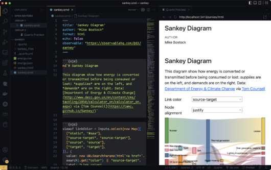 vs code screencap showing the downloaded quarto project in source and render